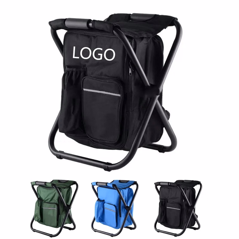 Folding Camping Backpack Chair With Cooler Bag