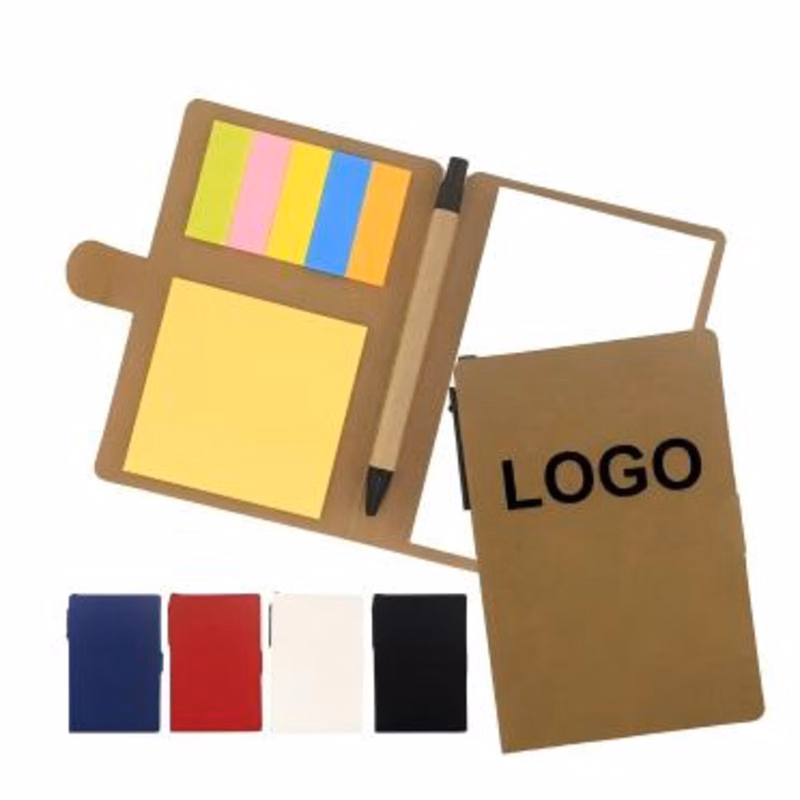 Eco-Friendly Notebook Set with Sticky Notes and Pen