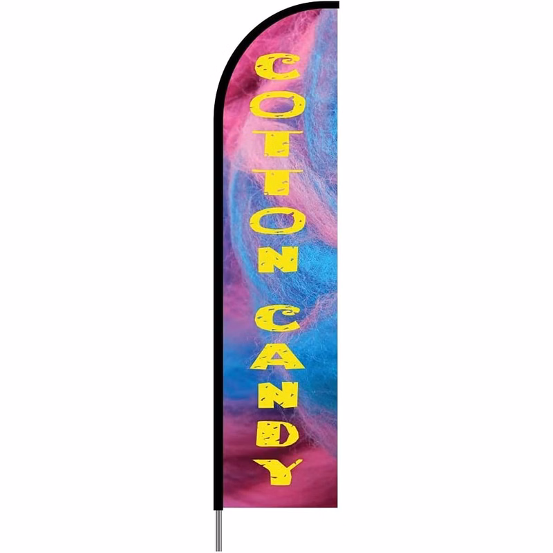 Cotton Candy Sign Feather Flag Swooper Banner Pole Kit Outdoor Business Advertising Display, 15ft