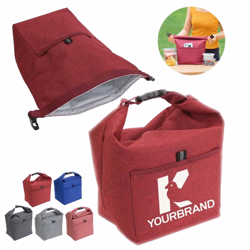 Large Capacity Durable Roll-top Insulated Lunch Tote Bag