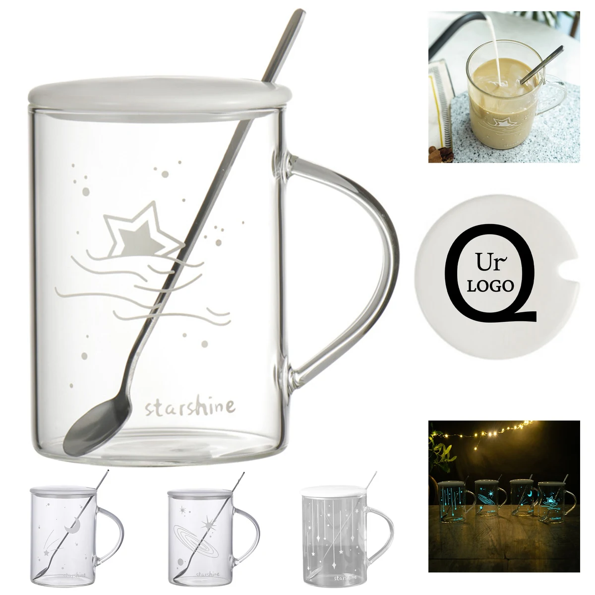16.9Oz Transparent Glass Luminous Cup 1