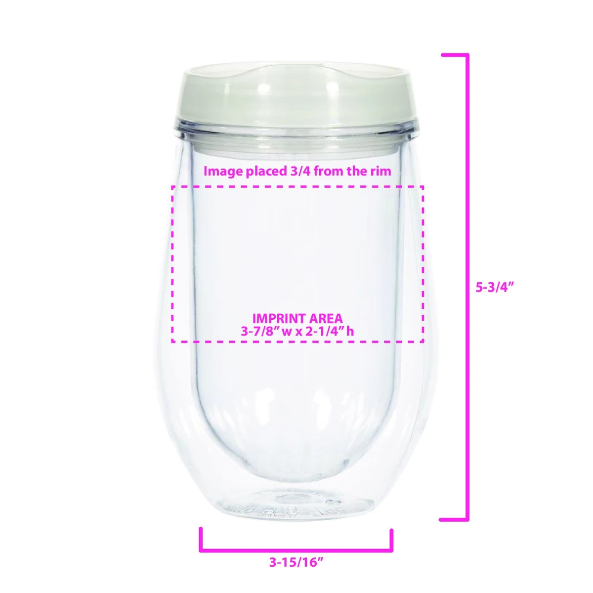 10 oz Bev/Go Acrylic Stemless Wine Glass 1