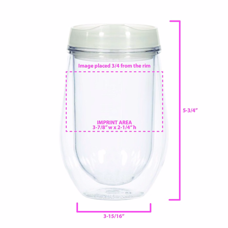 10 oz Bev/Go Acrylic Stemless Wine Glass