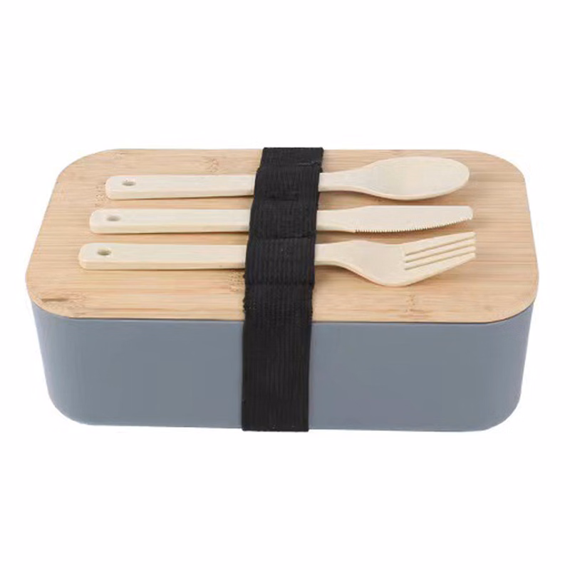 Wooden Cover Lunch Boxes Wheat Straw