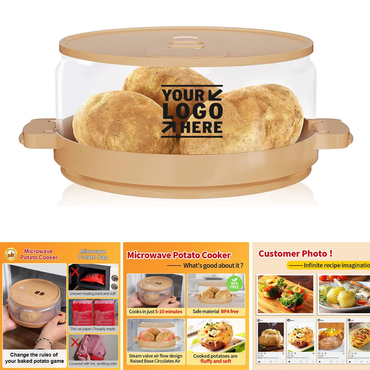 Possibilities Easy To Clean Dishwasher-Safe Microwave Potato Kitchen Cooking Must Haves Gadget
1