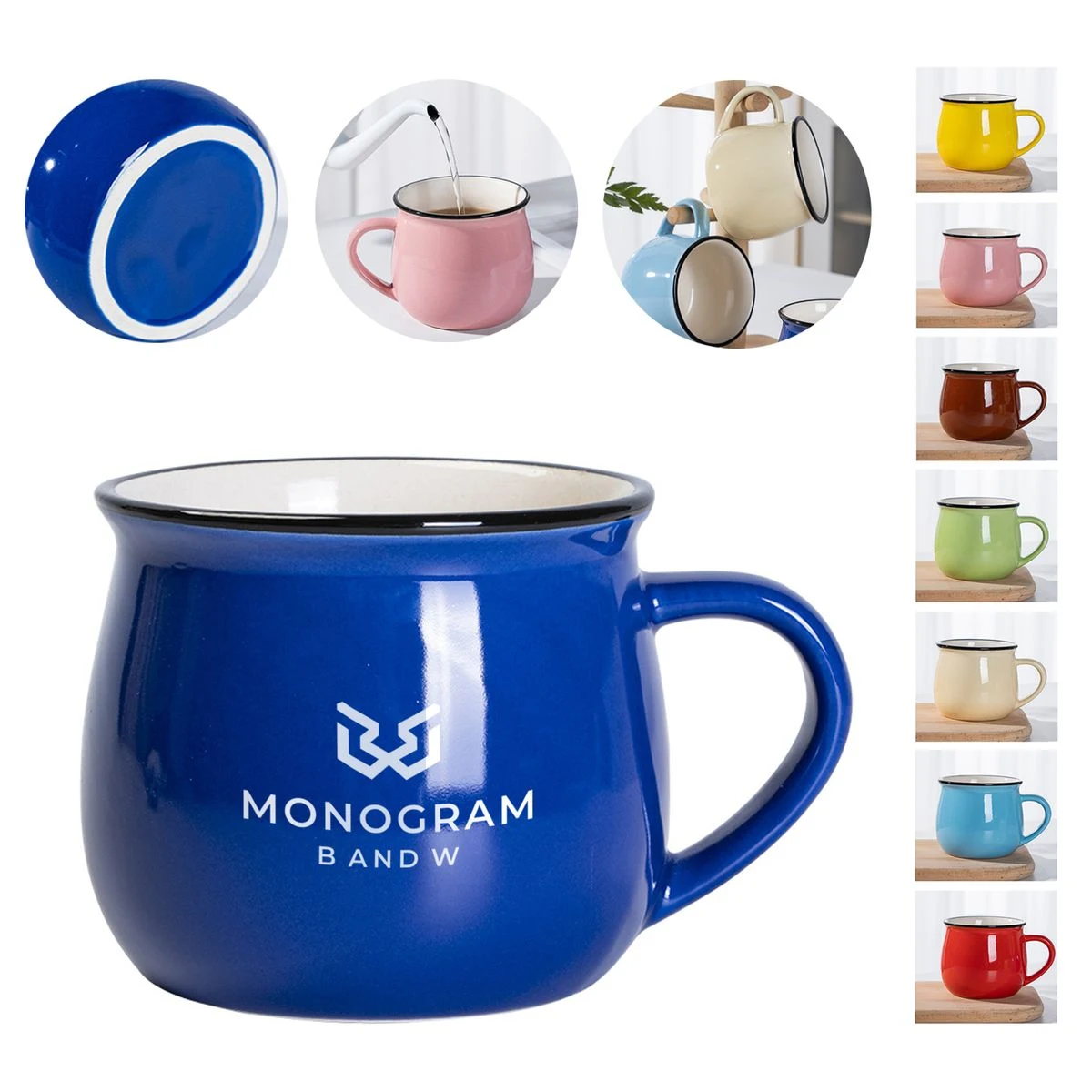 Colorful 11oz Tea Cup Ceramic Coffee Mug With Handle 1