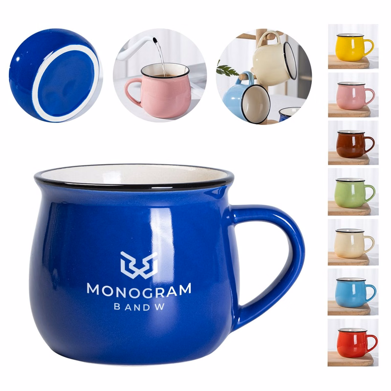 Colorful 11oz Tea Cup Ceramic Coffee Mug With Handle