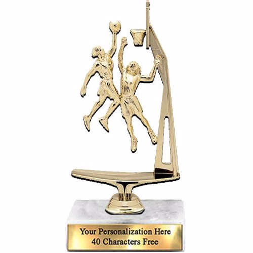 Trophy: 7", 2x3 white marble base, Double Action F