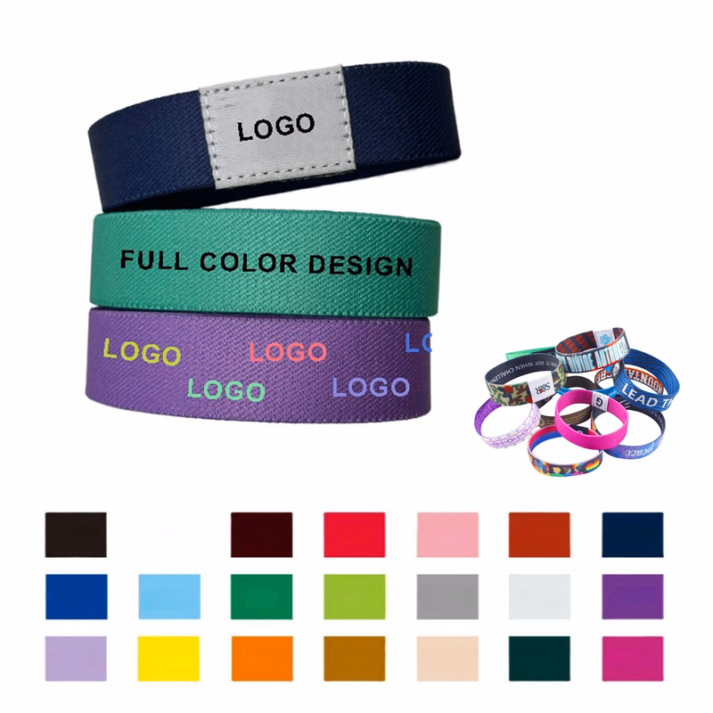 RFID Elastic Event Wristband With Woven Label