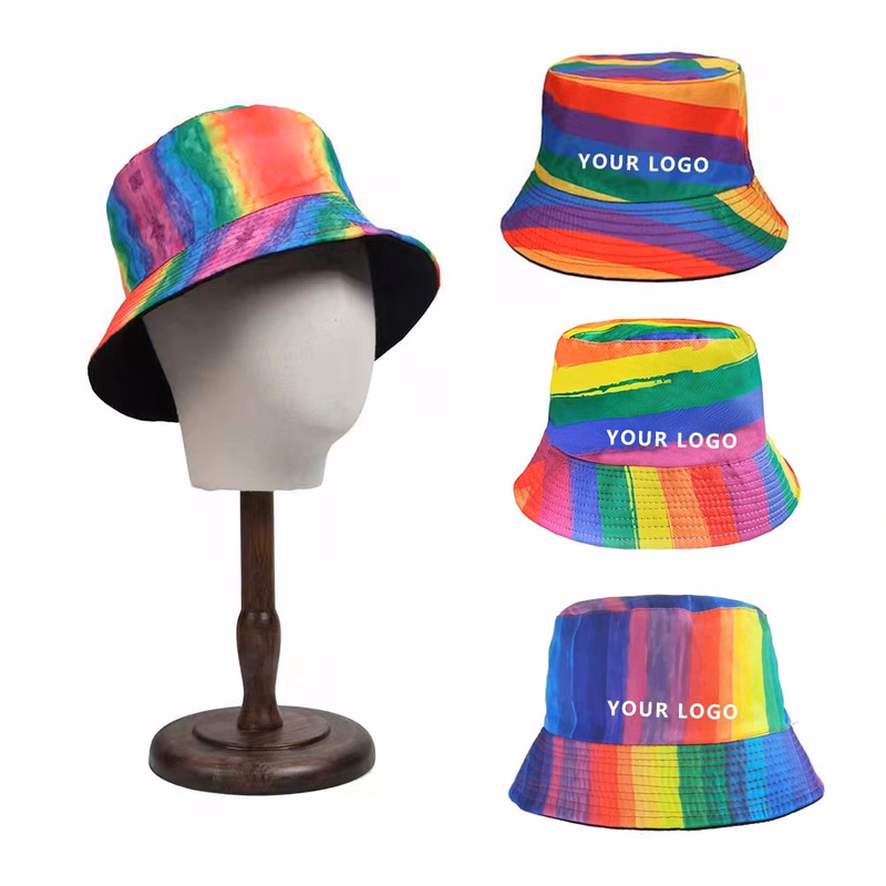 Reversible Rainbow Bucket Hat