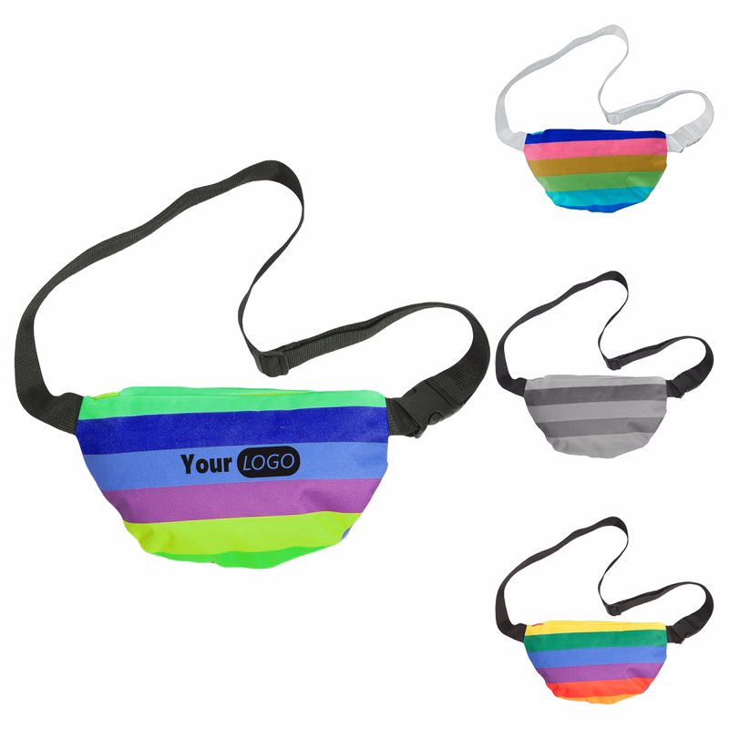 Polyester Colorful Rainbow Fanny Pack