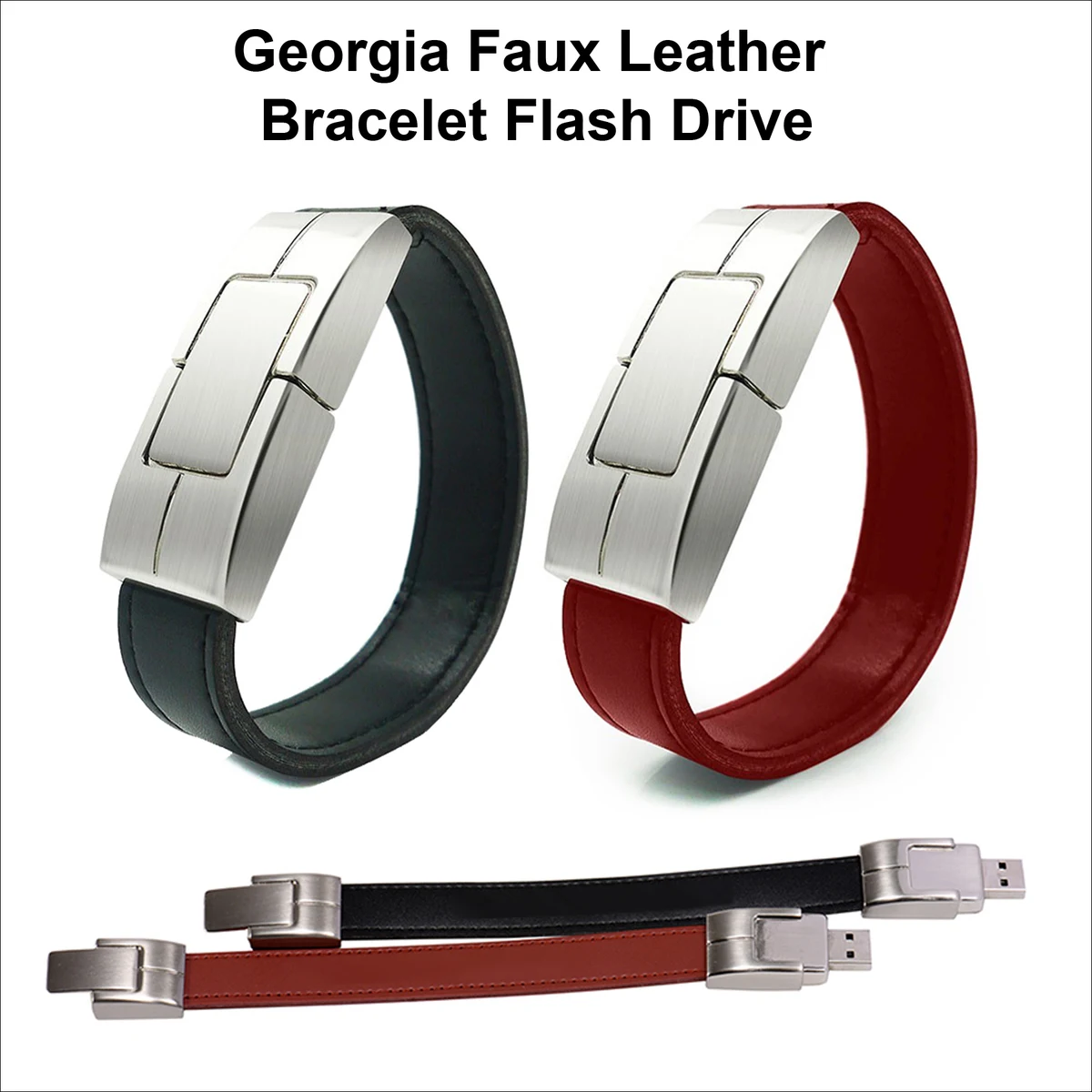 Georgia Faux Leather Bracelet Flash Drive - 2 GB Memory 1