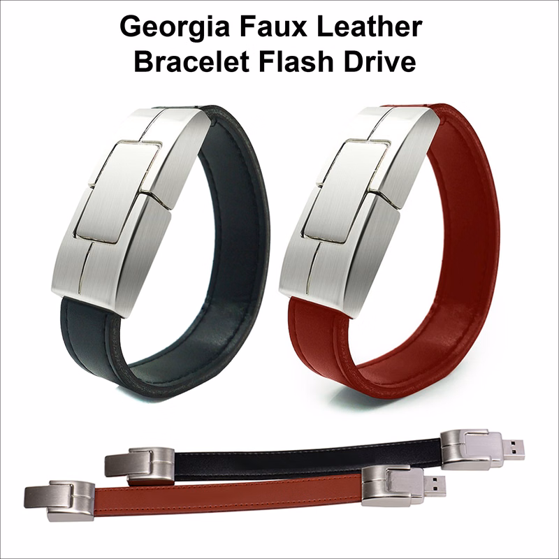 Georgia Faux Leather Bracelet Flash Drive - 2 GB Memory