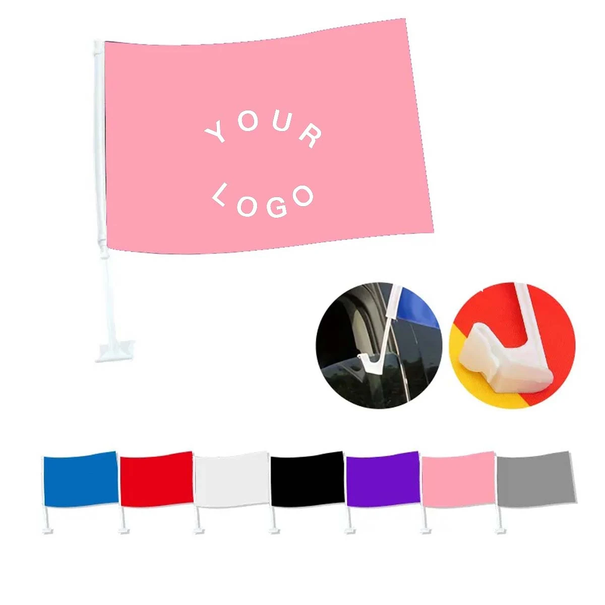 Polyester Car Spirit Flag with Secure Clip 1