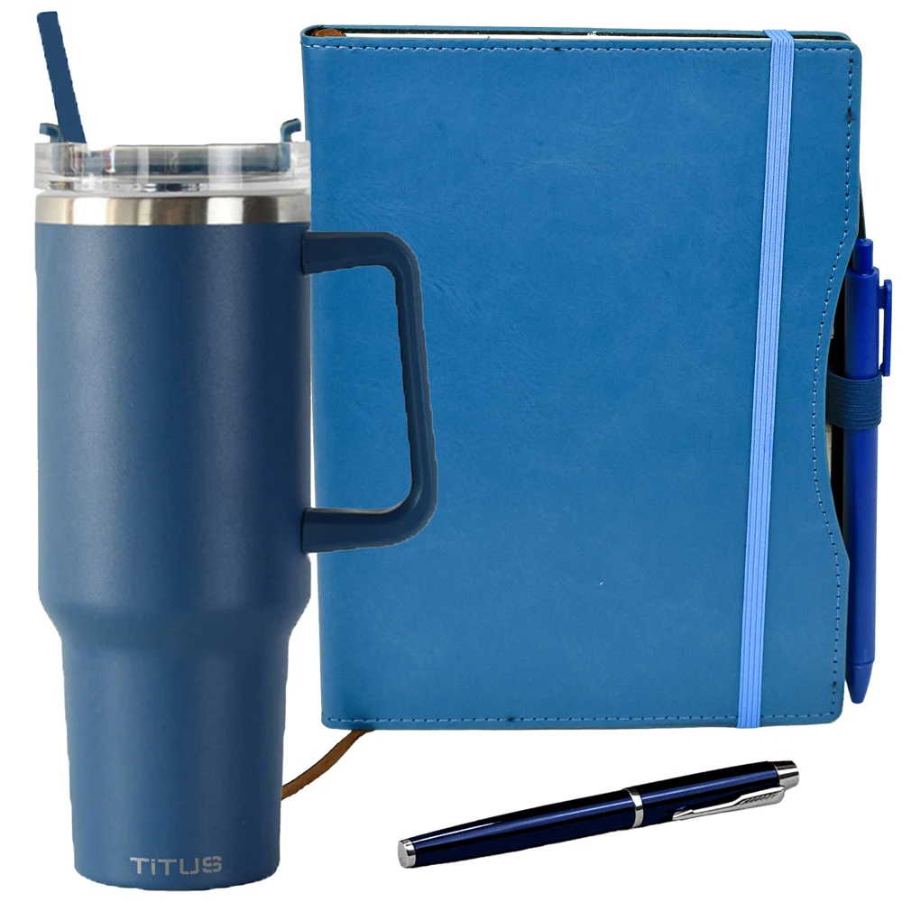 TiTUS® 30 oz Travel Mug, Executive Companion Notebook & Pen Gift Set 1