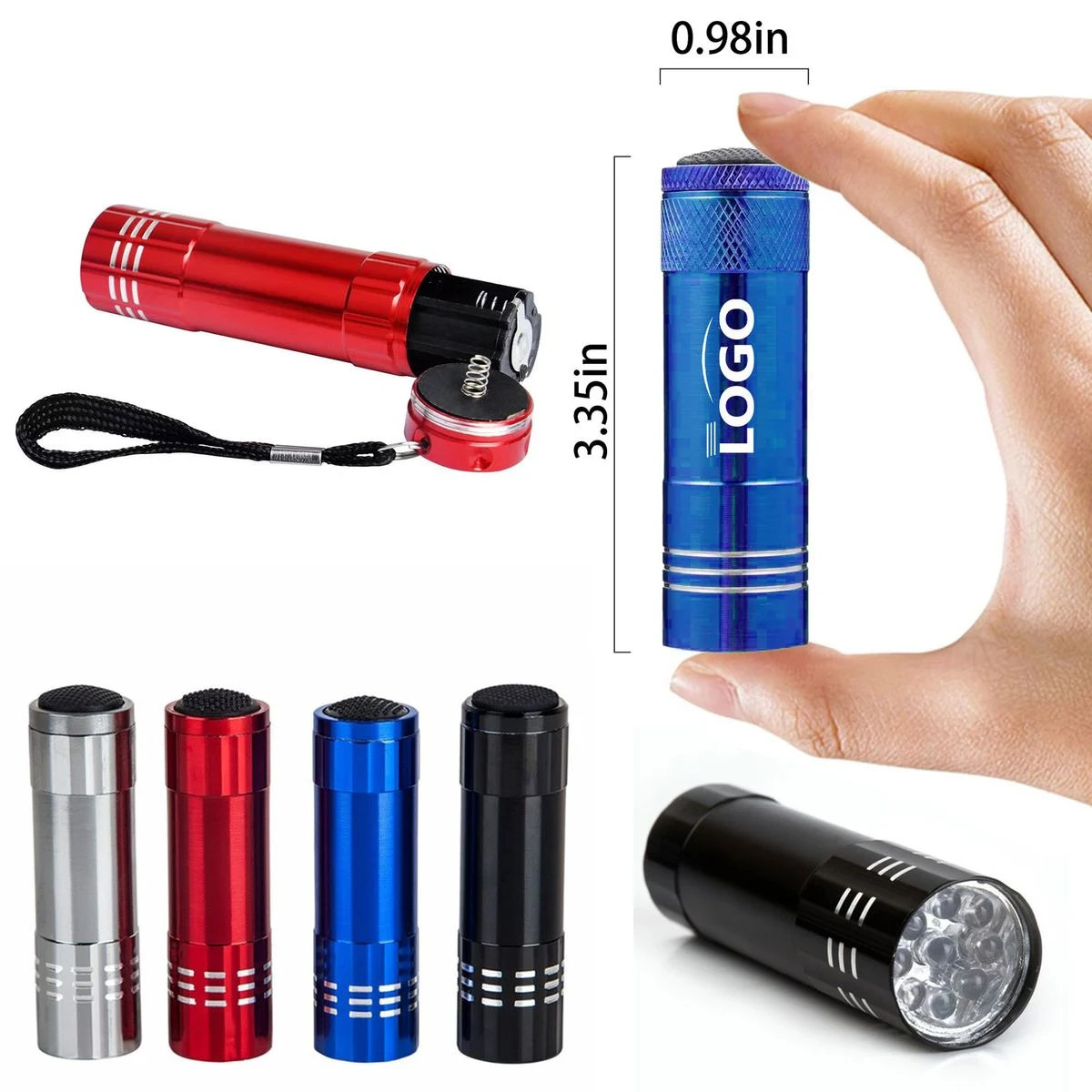 LED Mini Aluminum Flashlight With Lanyard 1