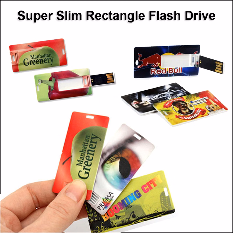 Super Slim Rectangle Flash Drive / USB - 1 GB