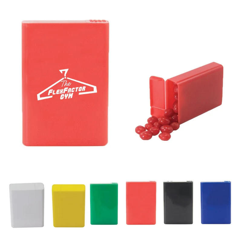 Flip Top Plastic Case with Red Hots, Jelly Beans, Gum 1