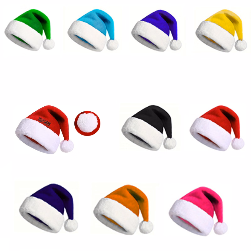 Party Thickened Colored Santa Hat