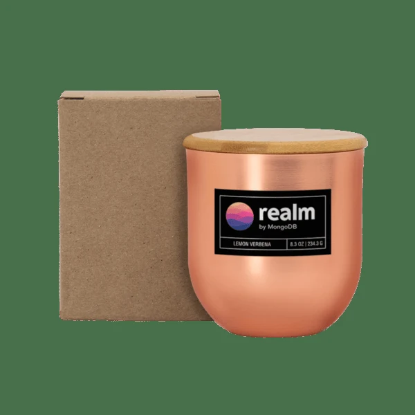 8 oz White Wax Metallic Candle with Wood Lid 1