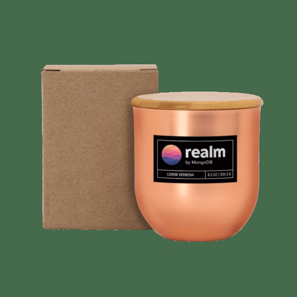 8 oz White Wax Metallic Candle with Wood Lid