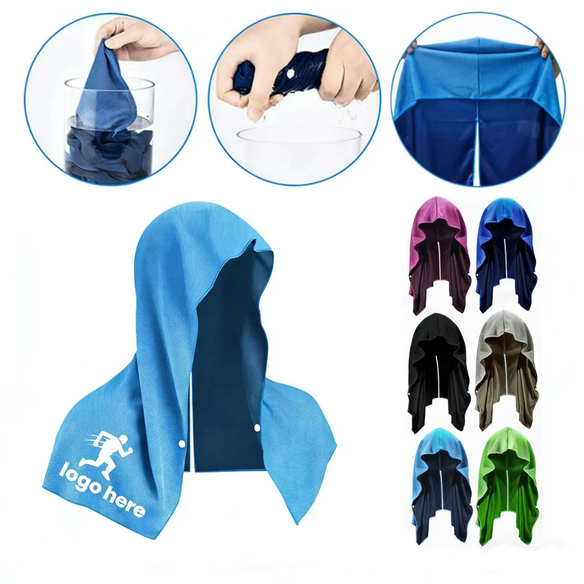 U-shaped Cool-Feel Hoodie Headscarf 1