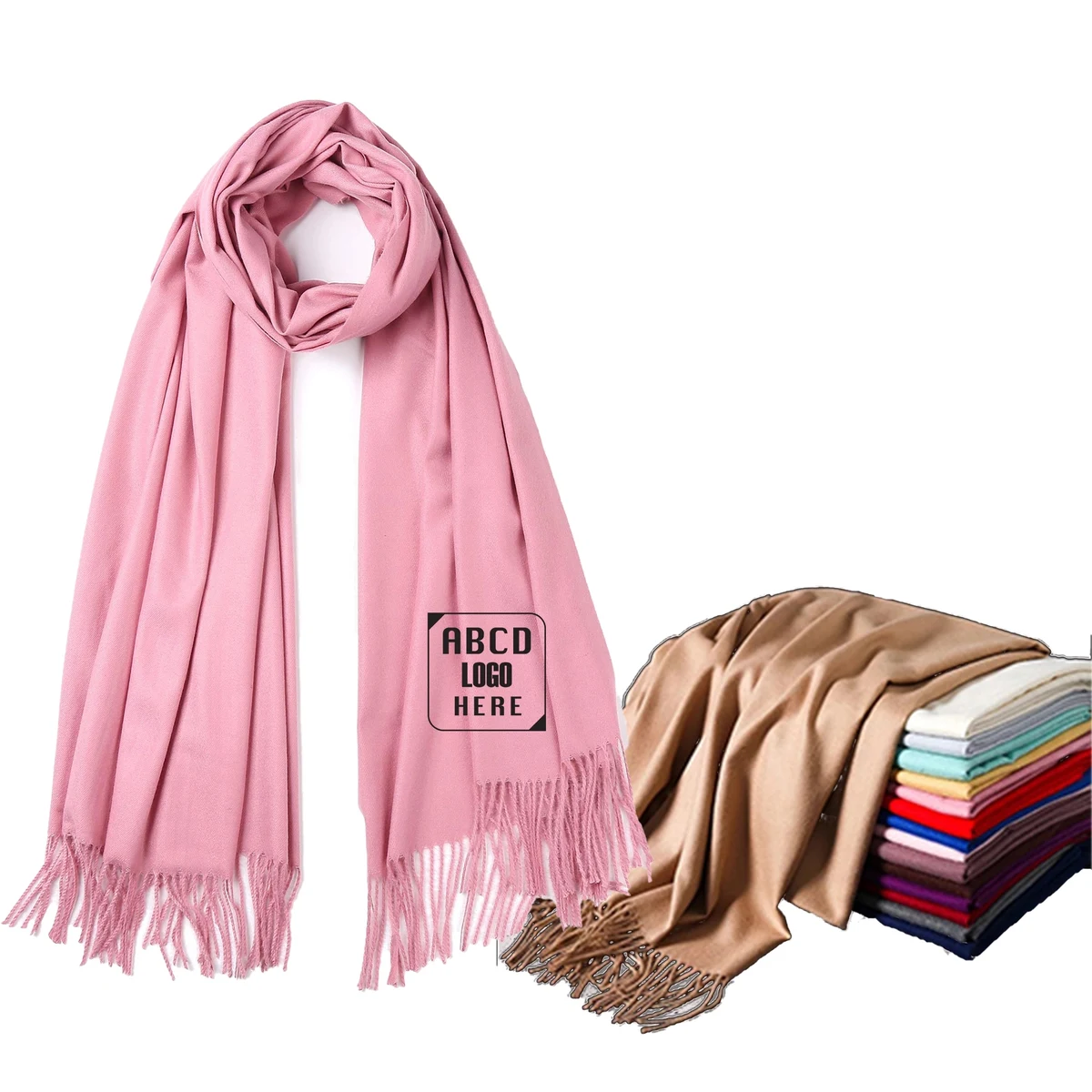 Soft Scarf Solid Shawl w/Fringes 1