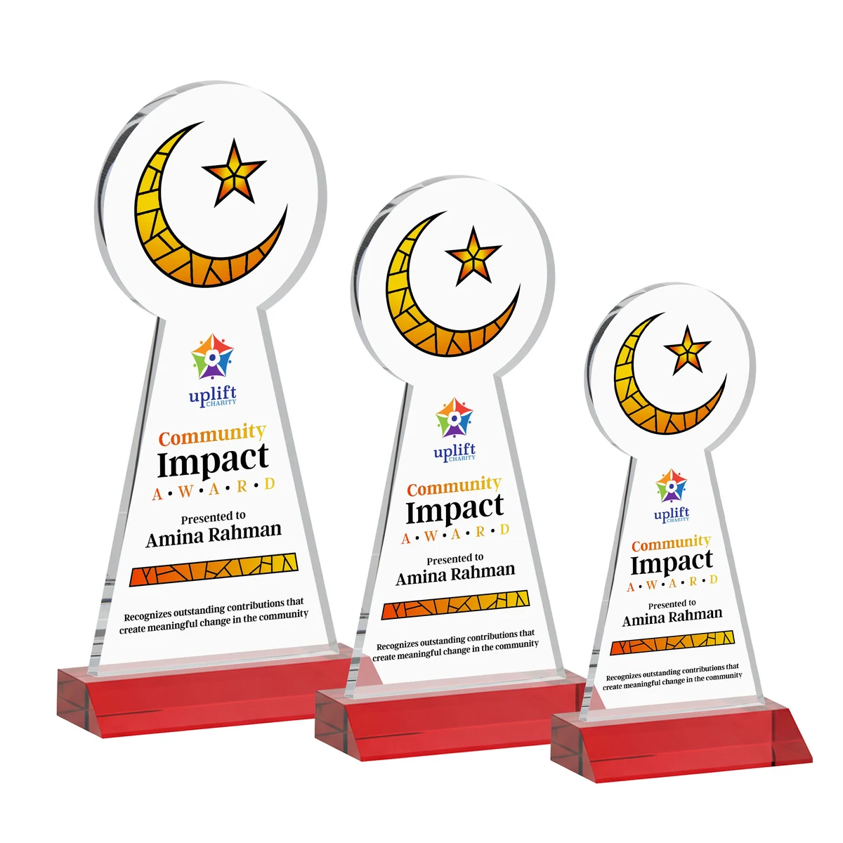 Crescent & Star VividPrint™ Award - Red 1