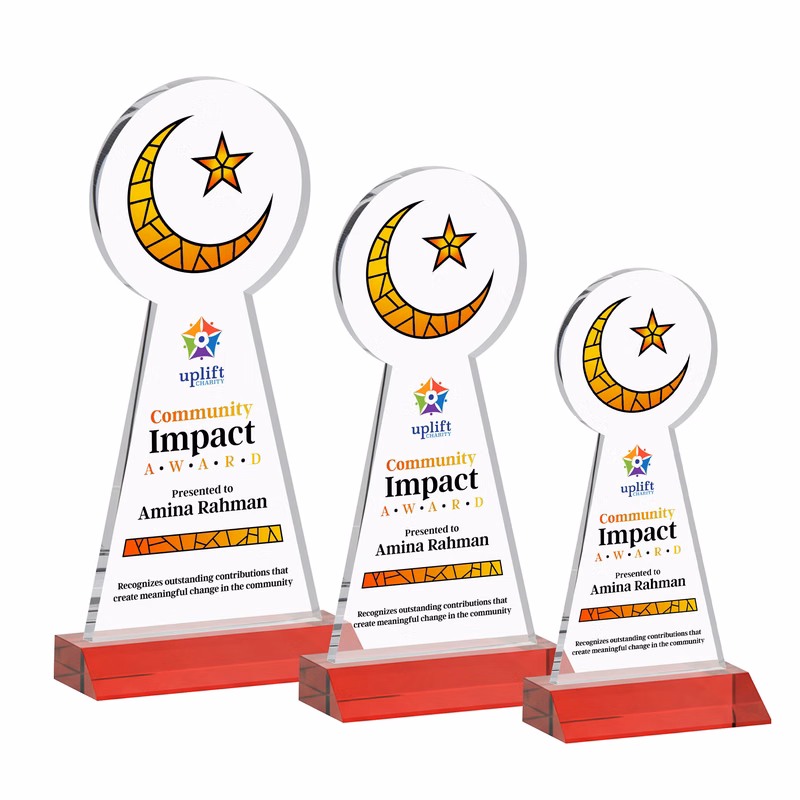 Crescent & Star VividPrint™ Award - Red