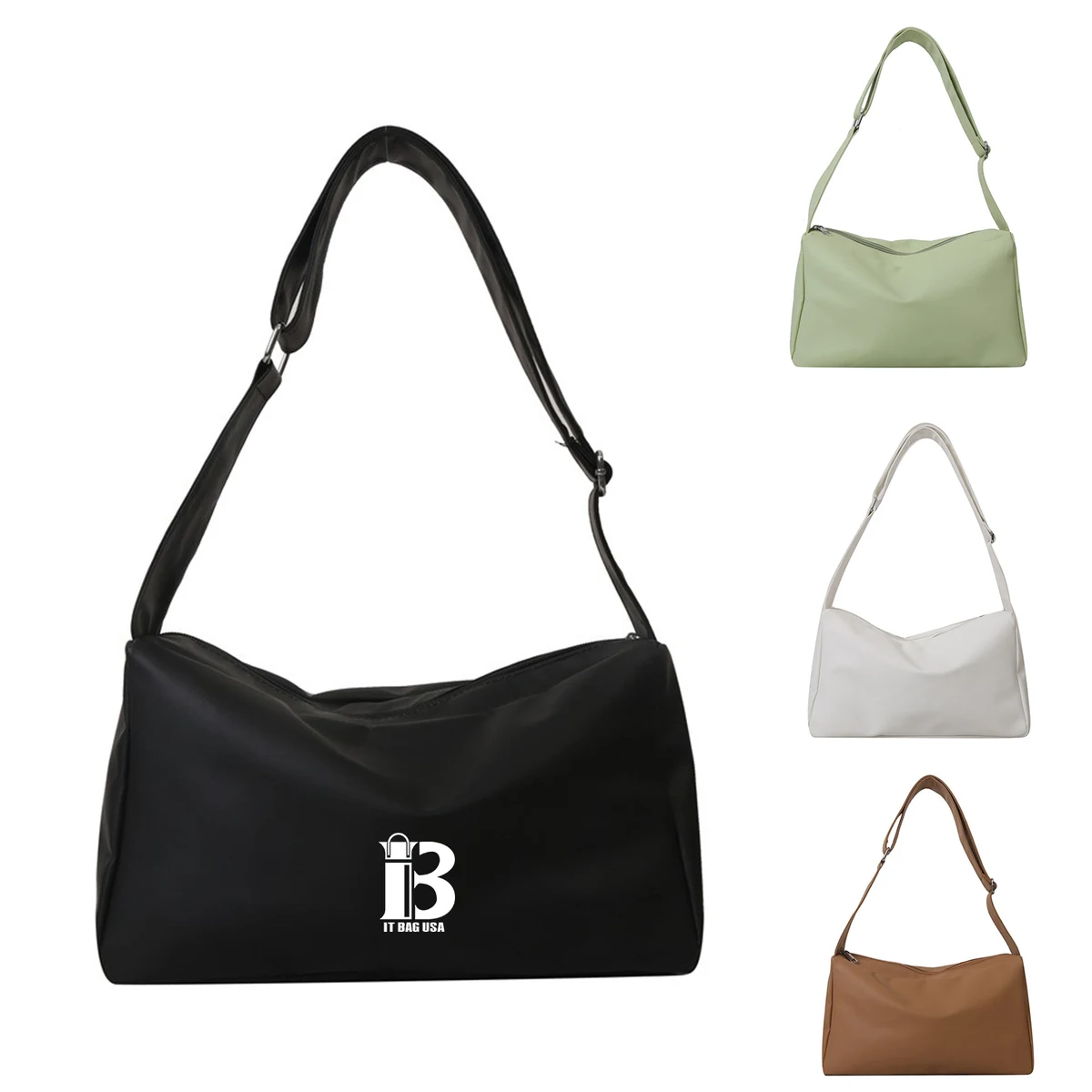 PU leather Solid Color Crossbody Bag 1