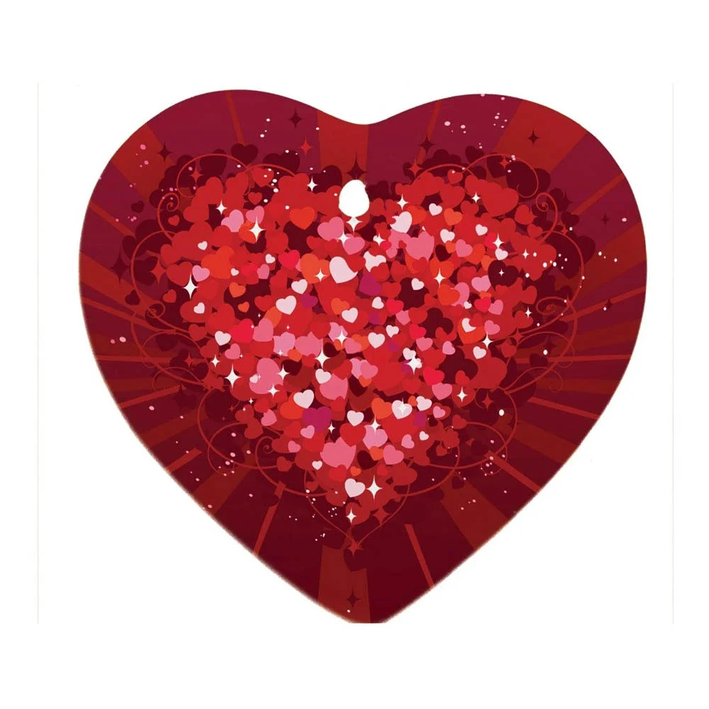 Ceramic Full Color Heart Ornament 1