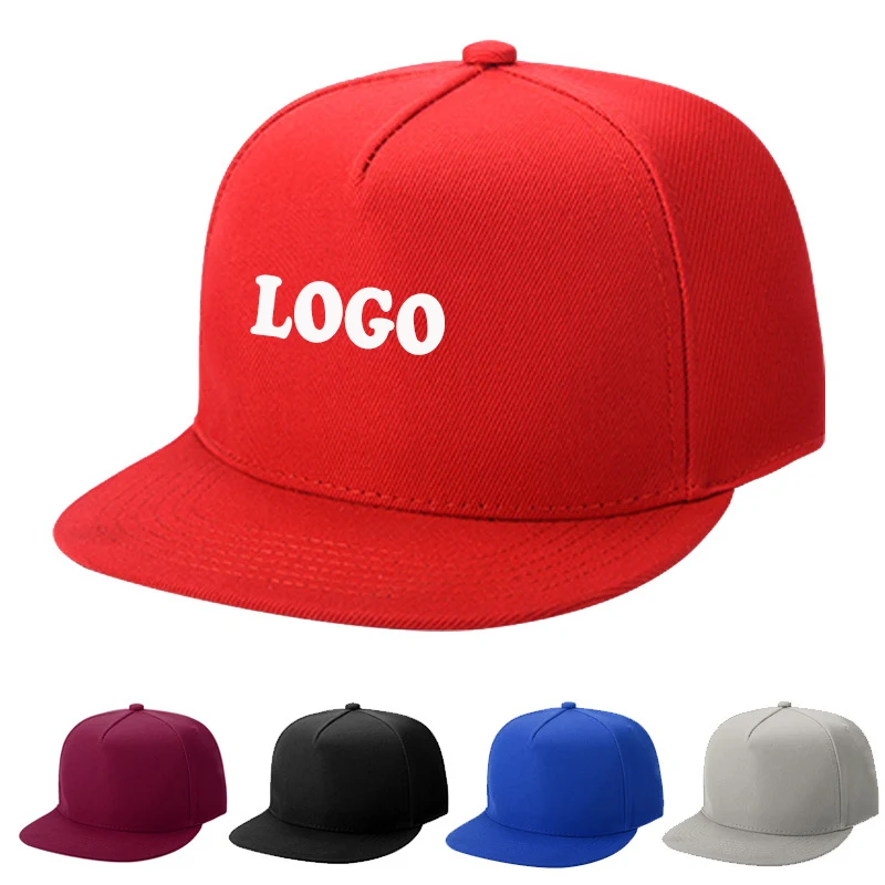 5 Panels Flat Snapback Hats Classic Flat Bill Trucker Hat 1