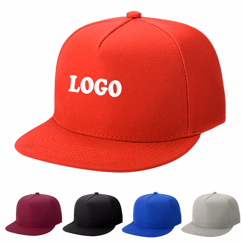 5 Panels Flat Snapback Hats Classic Flat Bill Trucker Hat