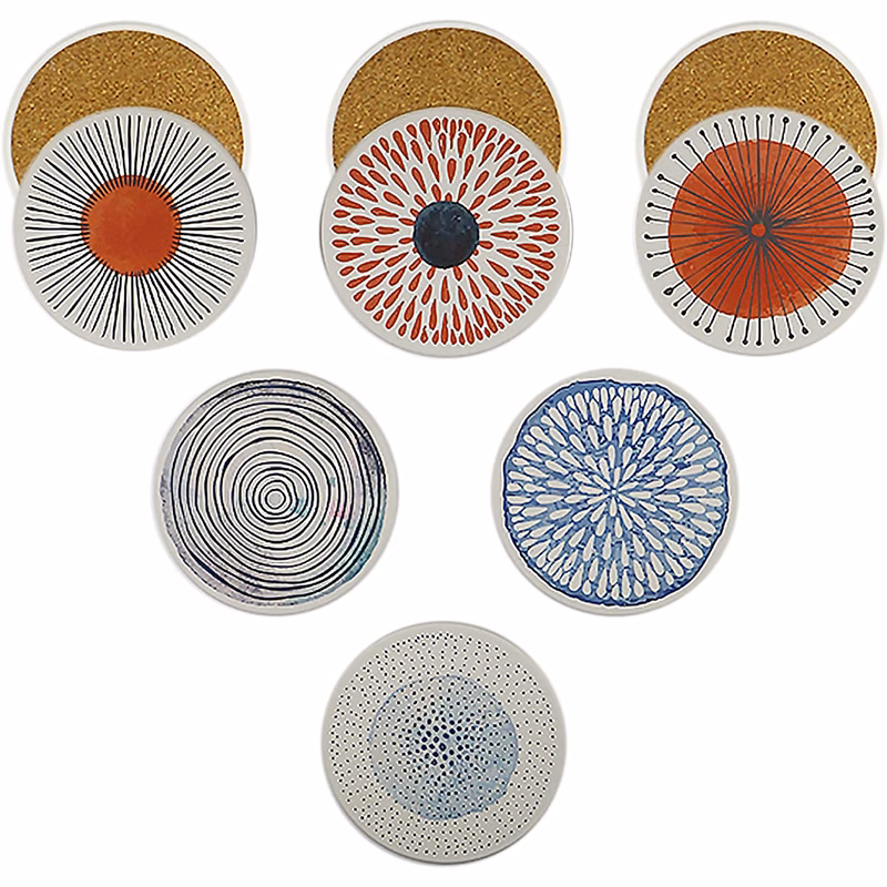 Water absorbent Ceramic Cup Coaster Full Color