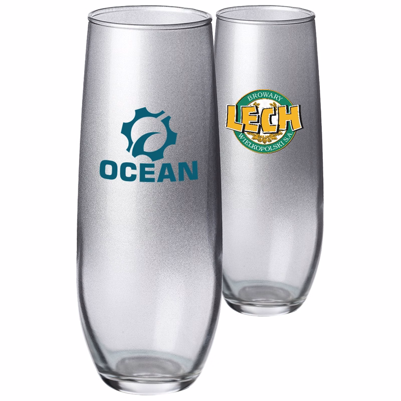 9 oz Stemless Gradient Champagne Glasses