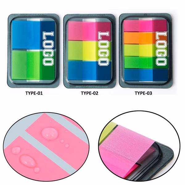 Custom PET Sticky Note Flags in Case 3.375" x 2.19" — Office & School