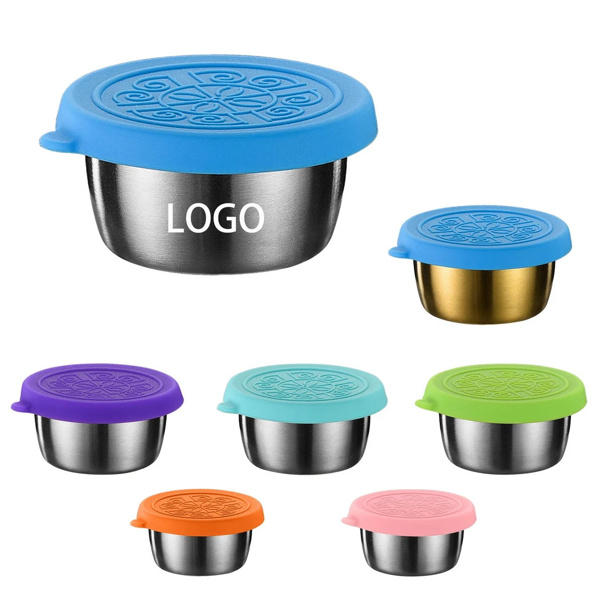 Small Condiment Containers with Silicone Lids 1