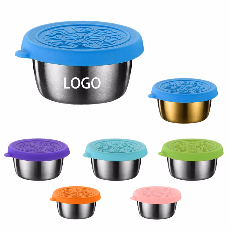 Small Condiment Containers with Silicone Lids