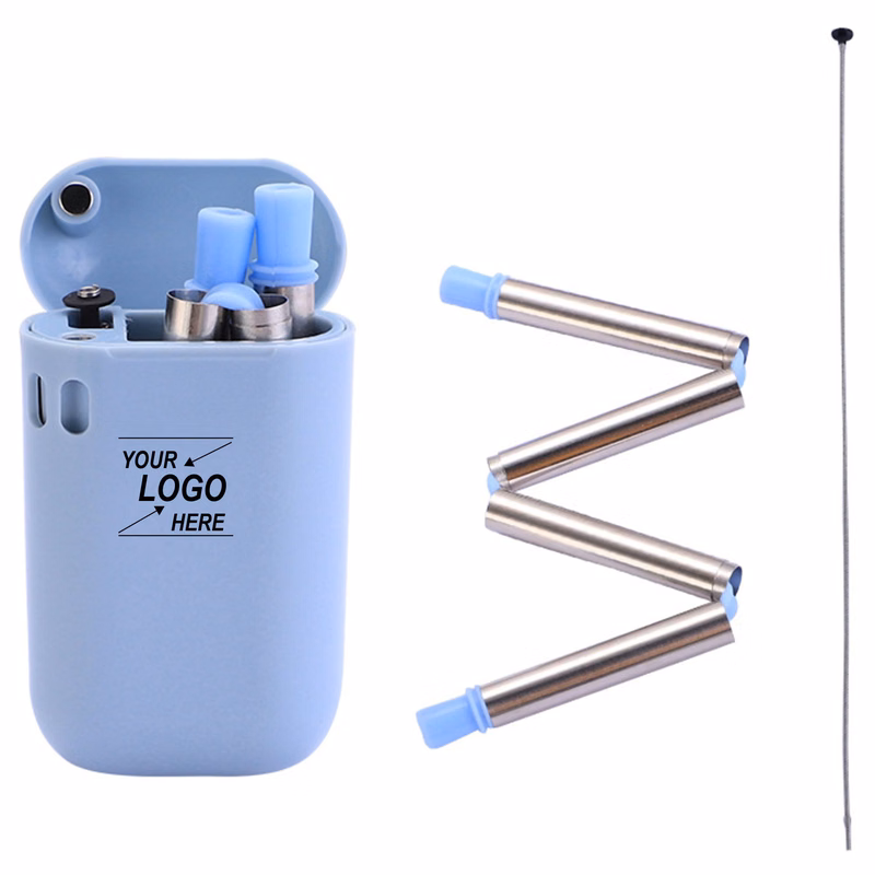 Foldable and Reuseable Stainless Steel Straw w/Case