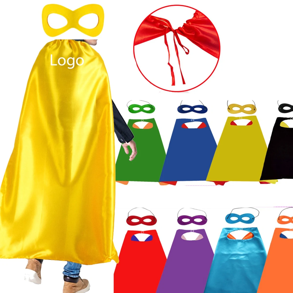 Masquerade Party Cloak Halloween Cape with Eye Mask 1