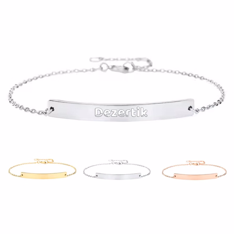 Personalized Stainless Steel Chain Bracelet