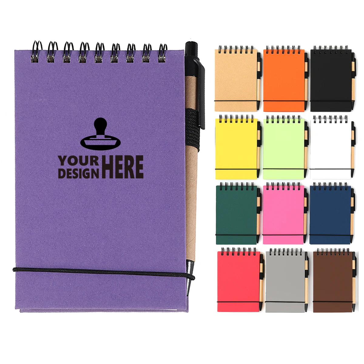 MOQ25 Small 3x5 Inch Spiral Jotter Notepad With Pen 1