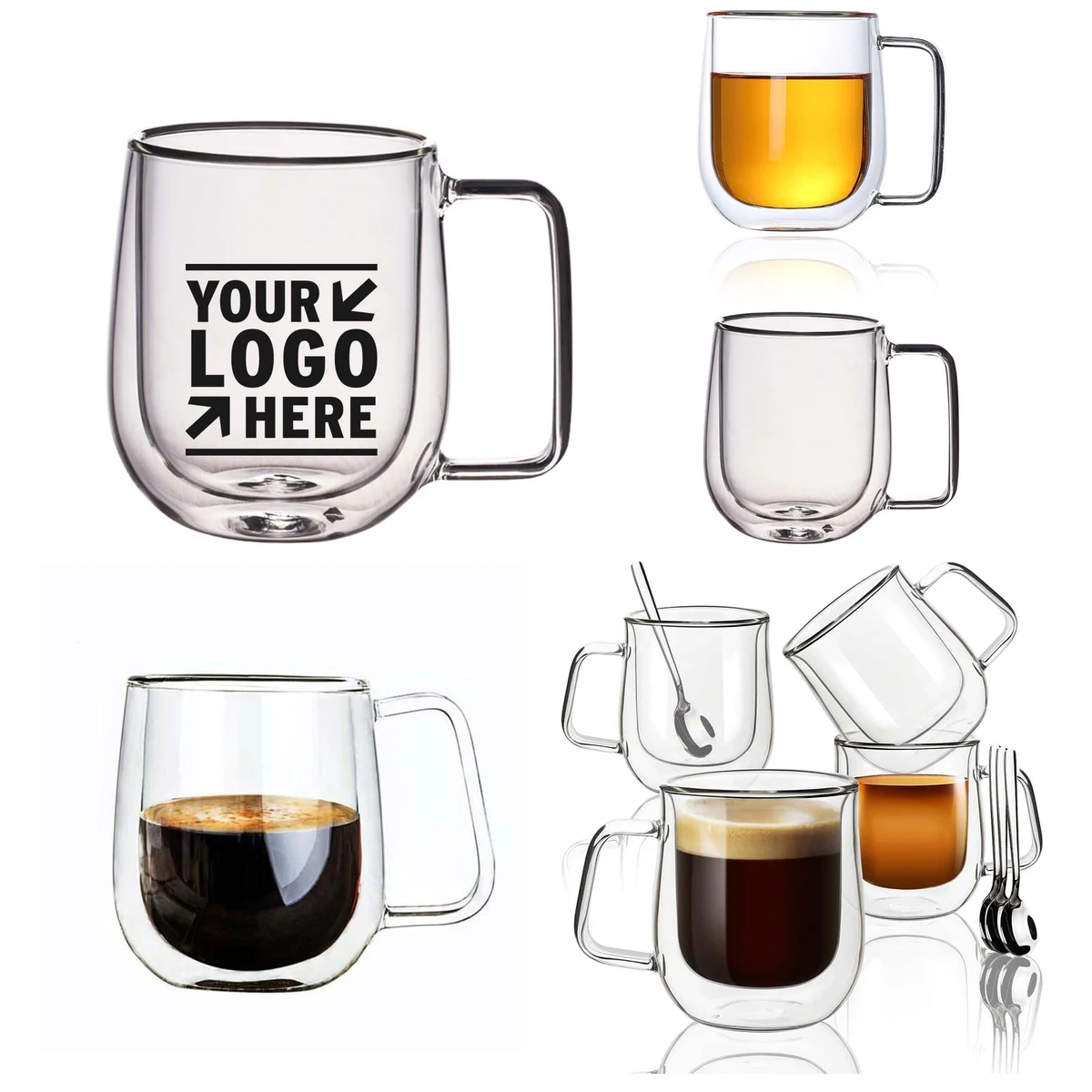5 OZ Espresso Latte Cup Double Walled Lead-free Borosilicate Glass Coffee Mug 1