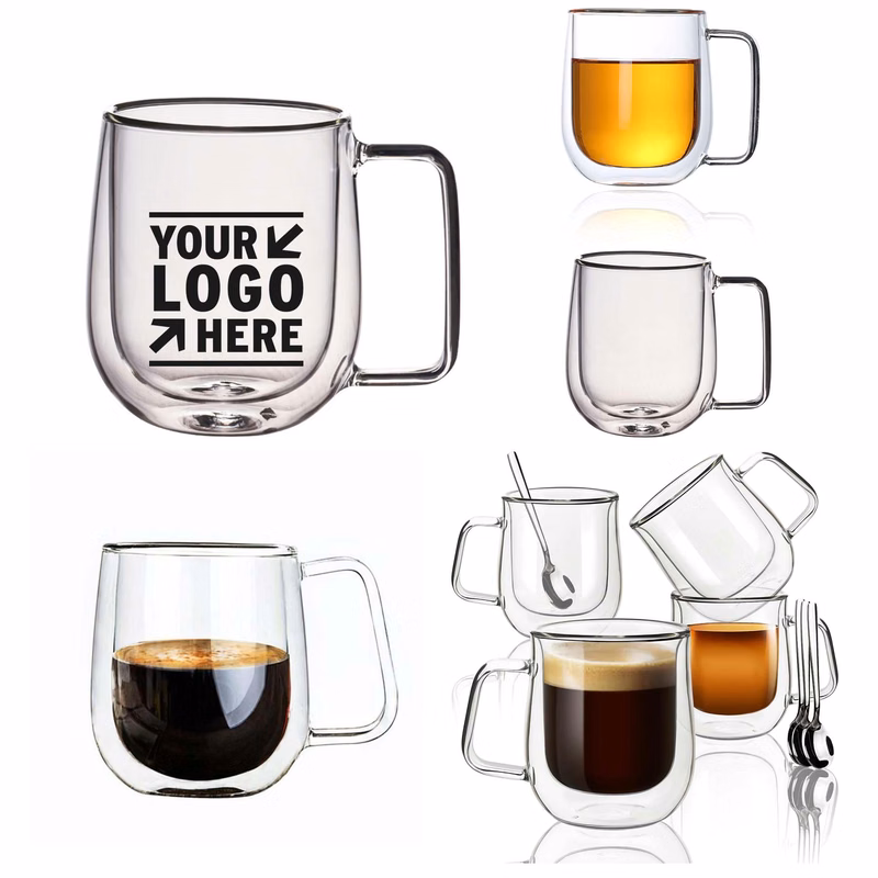 5 OZ Espresso Latte Cup Double Walled Lead-free Borosilicate Glass Coffee Mug