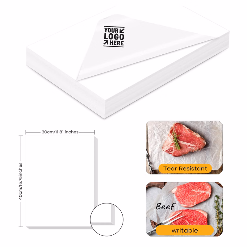 15.75 * 11.81 Inch Disposable Square Meat Sheet Precut No Wax Butcher Paper