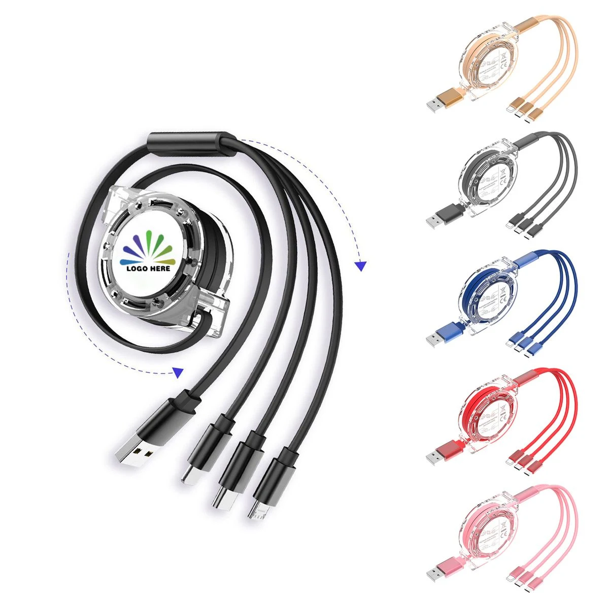 3-in-1 Retractable Metal Cable 1