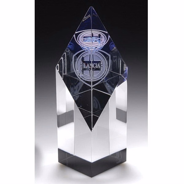 Diamond Tower Crystal Award with Rainbow Effect