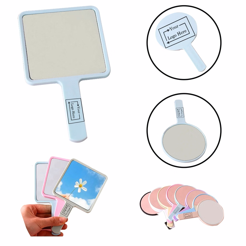 Silkscreen Plastic Handheld Make-up Mirror