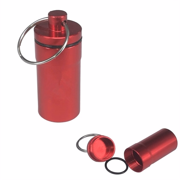 Aluminum Pill Bottle With Keychain