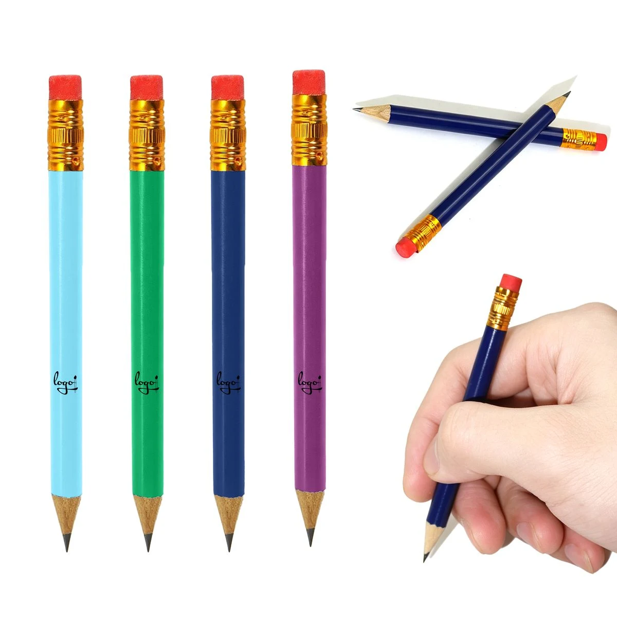 Mini Golf Pencils Bulk with Eraser 1